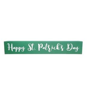 NEW Happy St. Patrick's Day Wooden Home Decor (Measurements: 15" x 1.5" x 2.5")